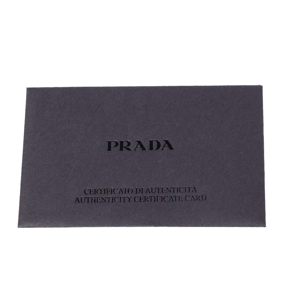 Prada Grey Saffiano Lux Leather Bow Continental Wallet 4