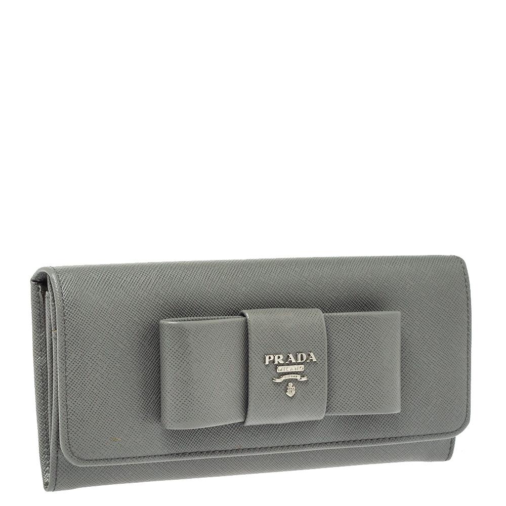 prada wallet grey