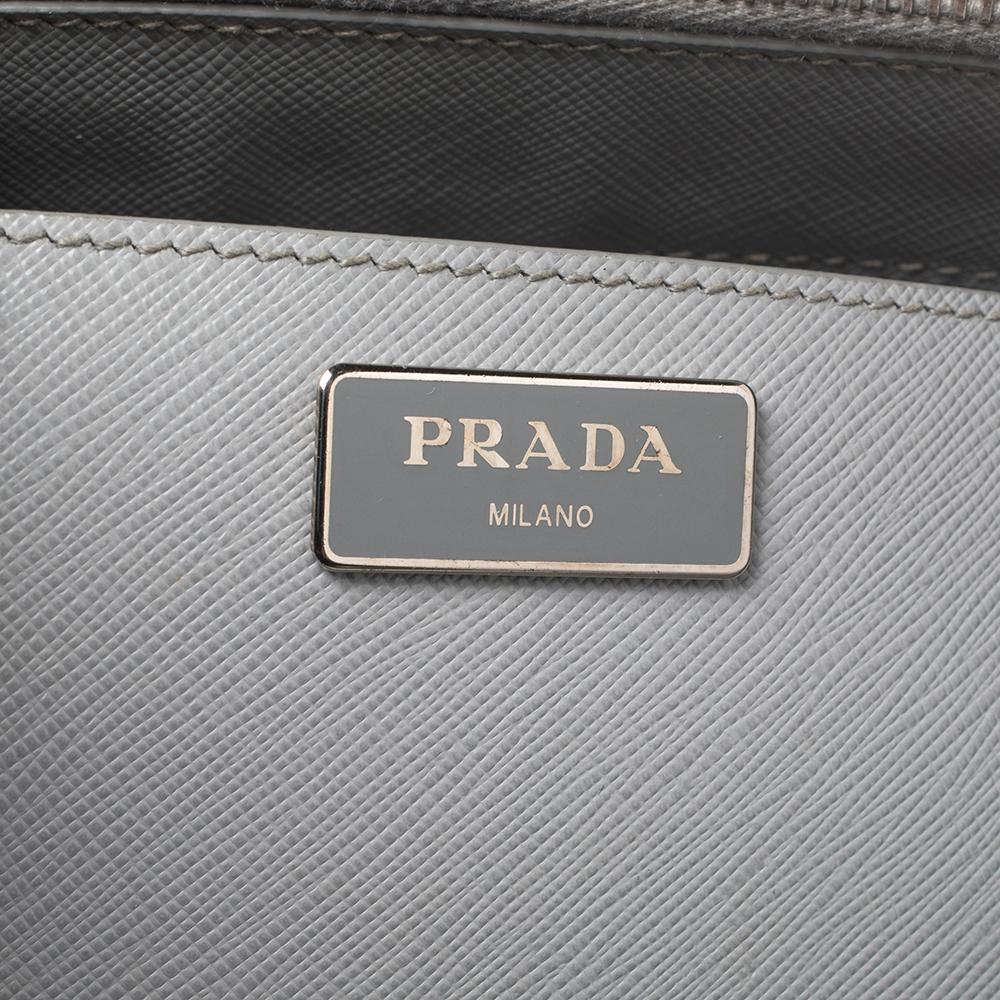 Prada Grey Saffiano Lux Leather Medium Galleria Tote 3