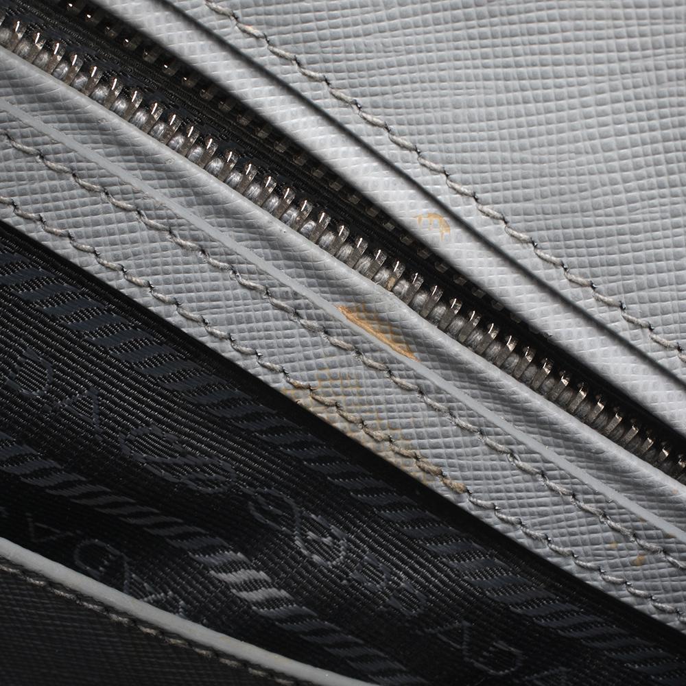 Gray Prada Grey Saffiano Lux Leather Medium Galleria Tote