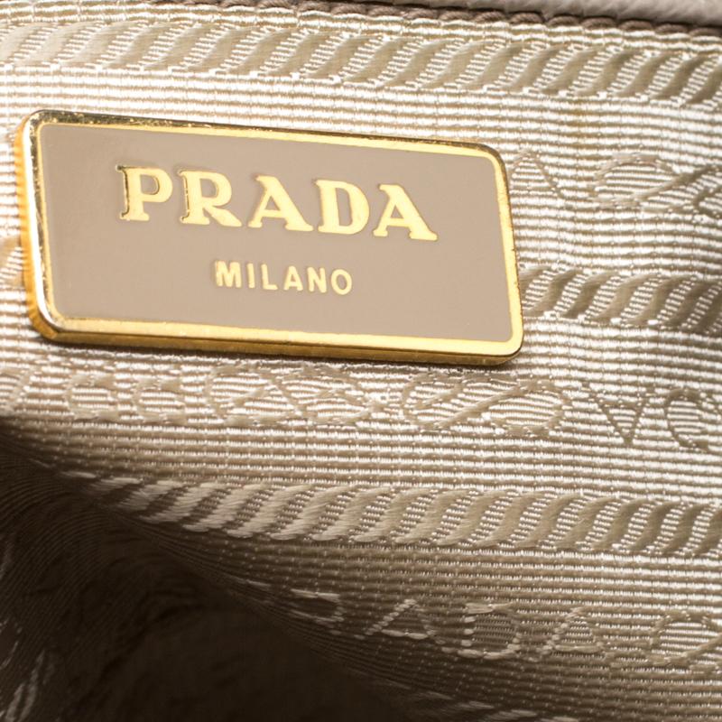 Prada Grey Saffiano Lux Leather Parabole Tote 1