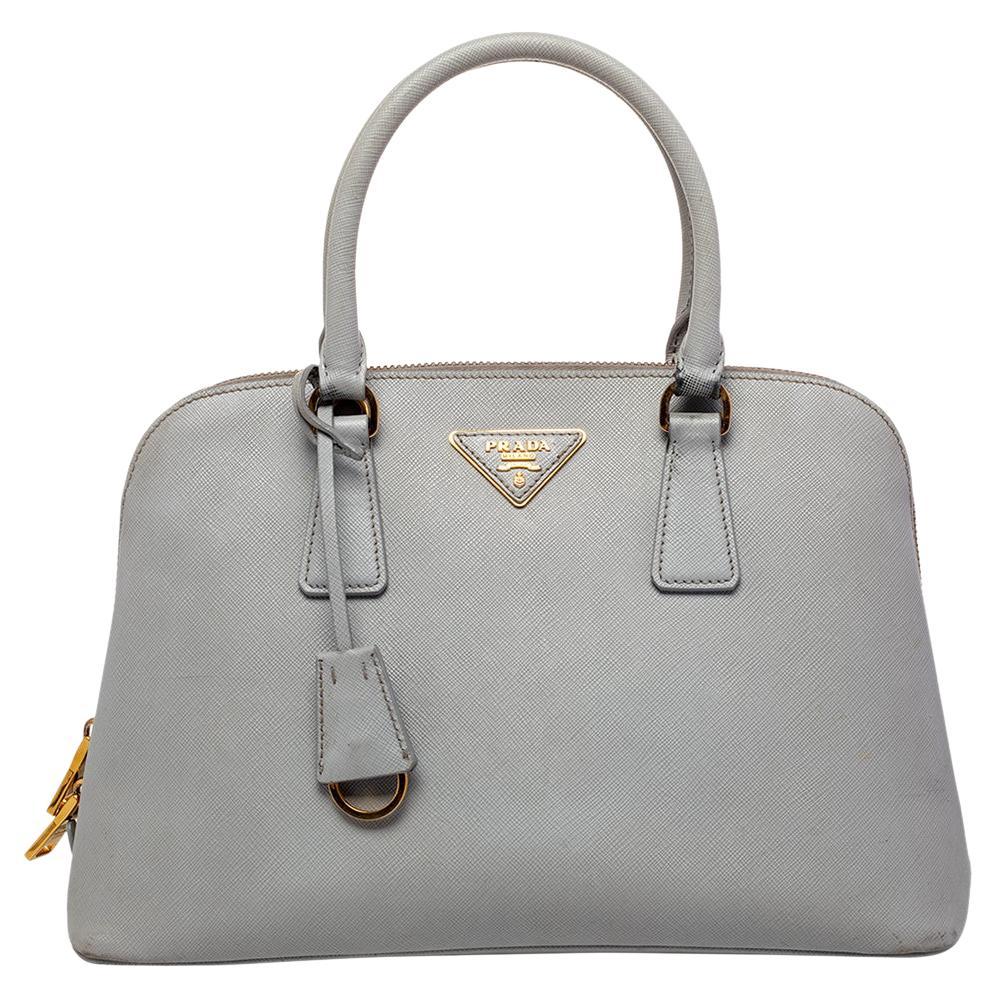 Prada Promenade Saffiano Leather Bag - White