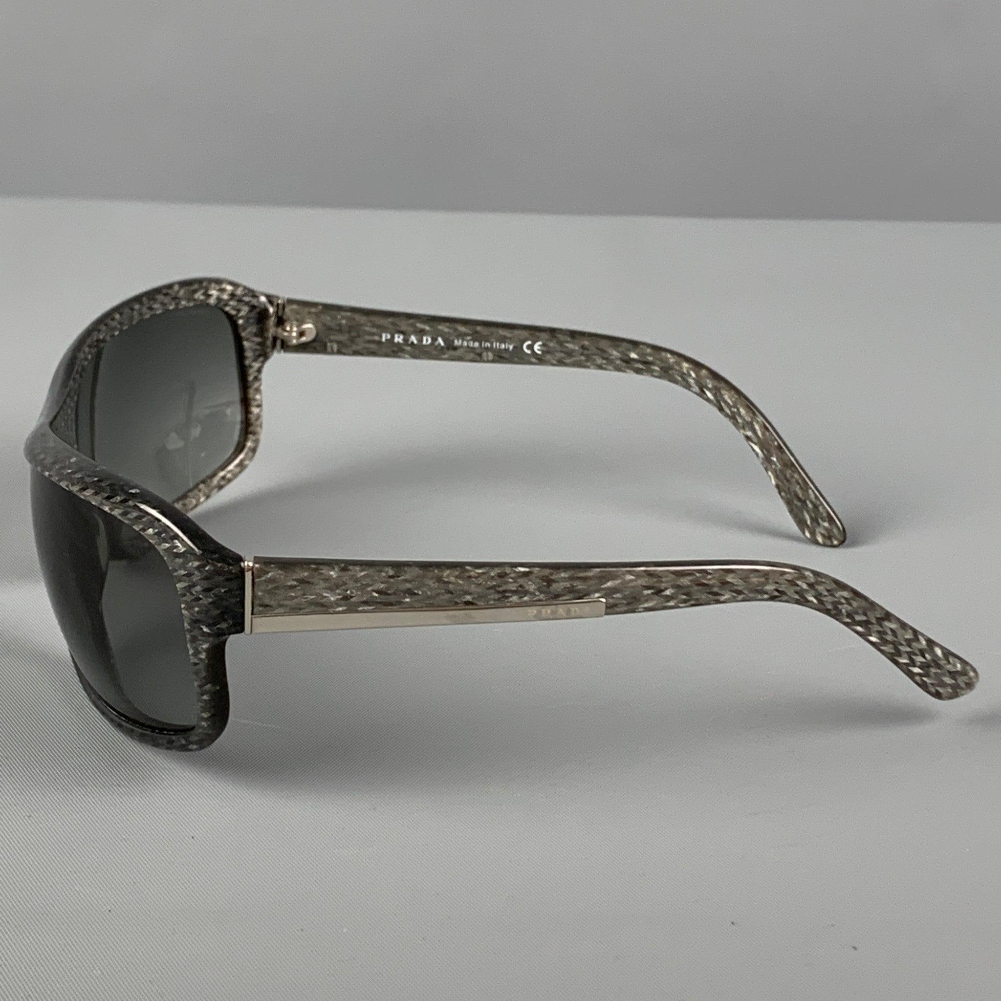 Men's PRADA Grey Shimmer Acetate Sunglasses