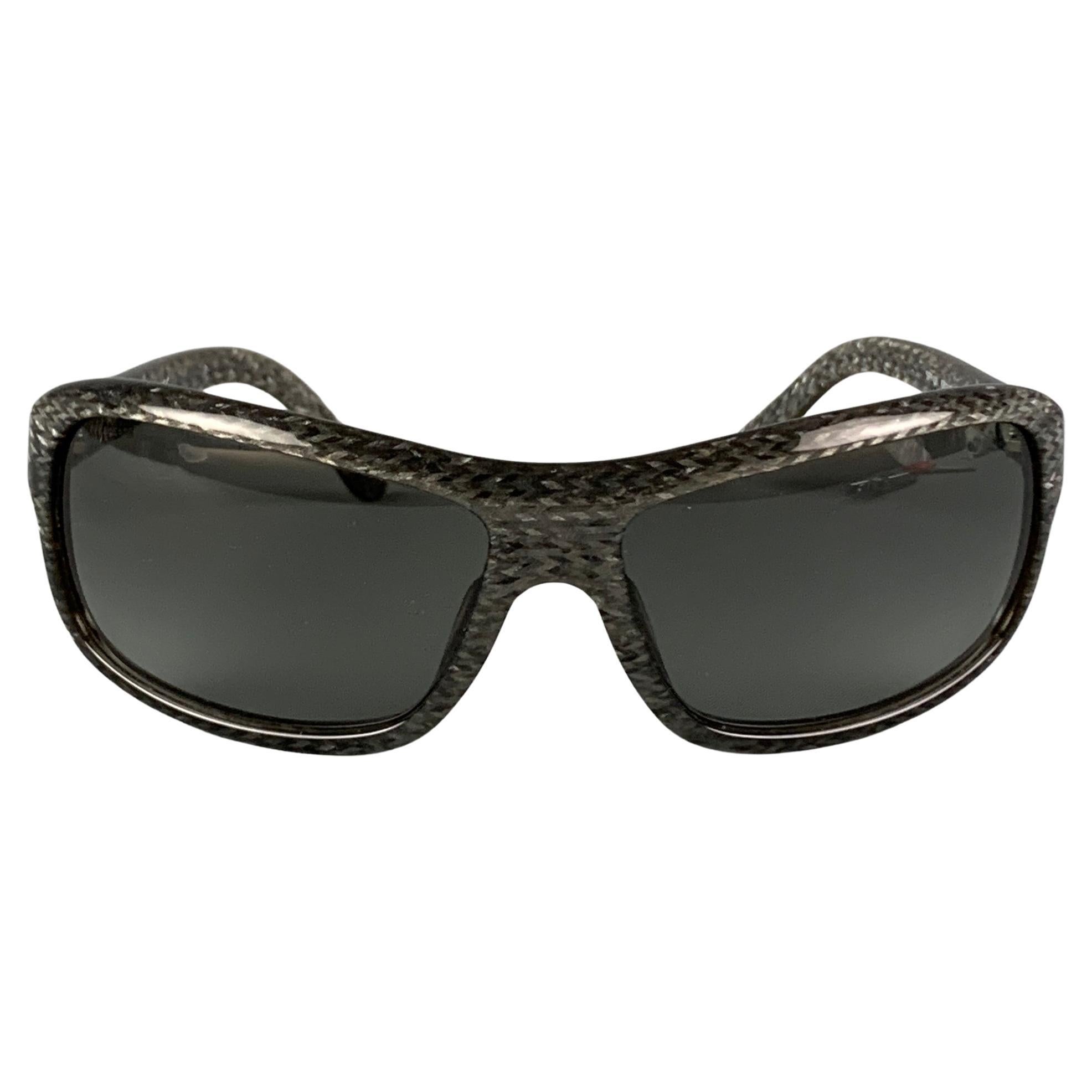 PRADA Grey Shimmer Acetate Sunglasses