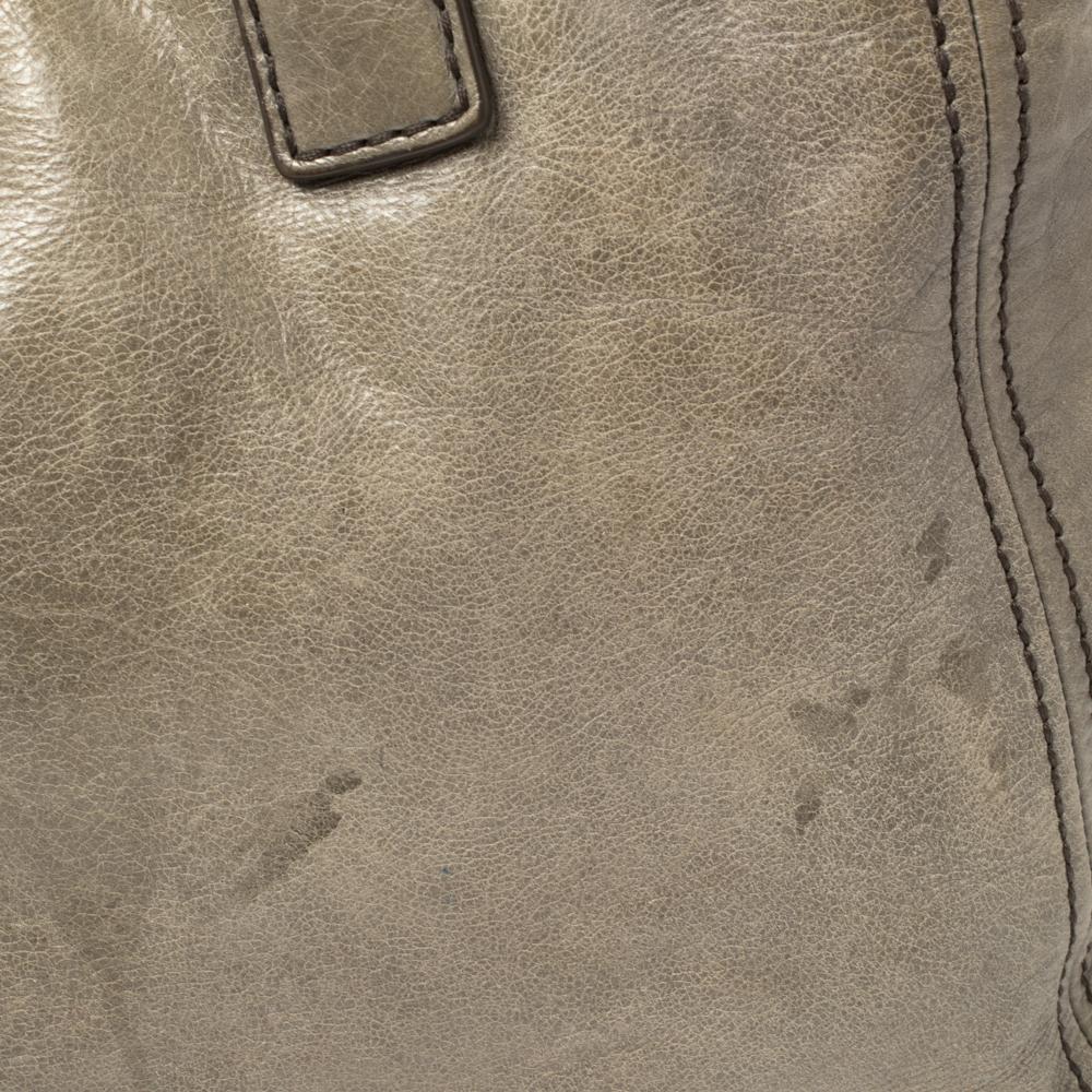 Prada Grey Soft Leather Front Zip Tote 1