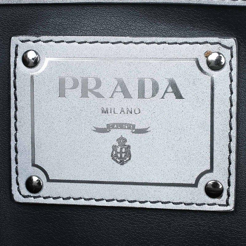 Women's Prada Grey Spazzolato Leather Shopping Tote