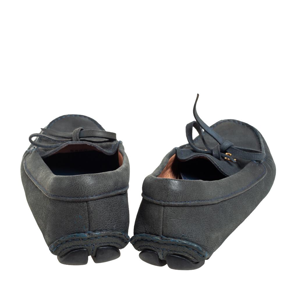 Black Prada Grey Suede Bow Slip on Loafers Size 37.5