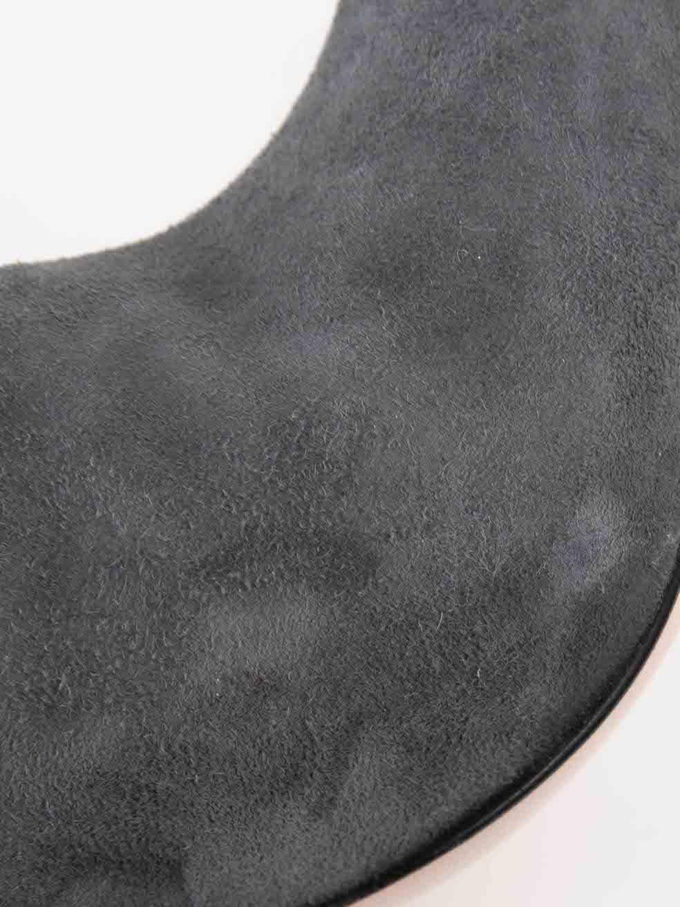 Prada - Bottines à talons en daim gris - Taille IT 35 en vente 1