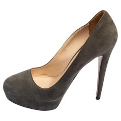Prada Grey Suede Platform Pumps Size 40