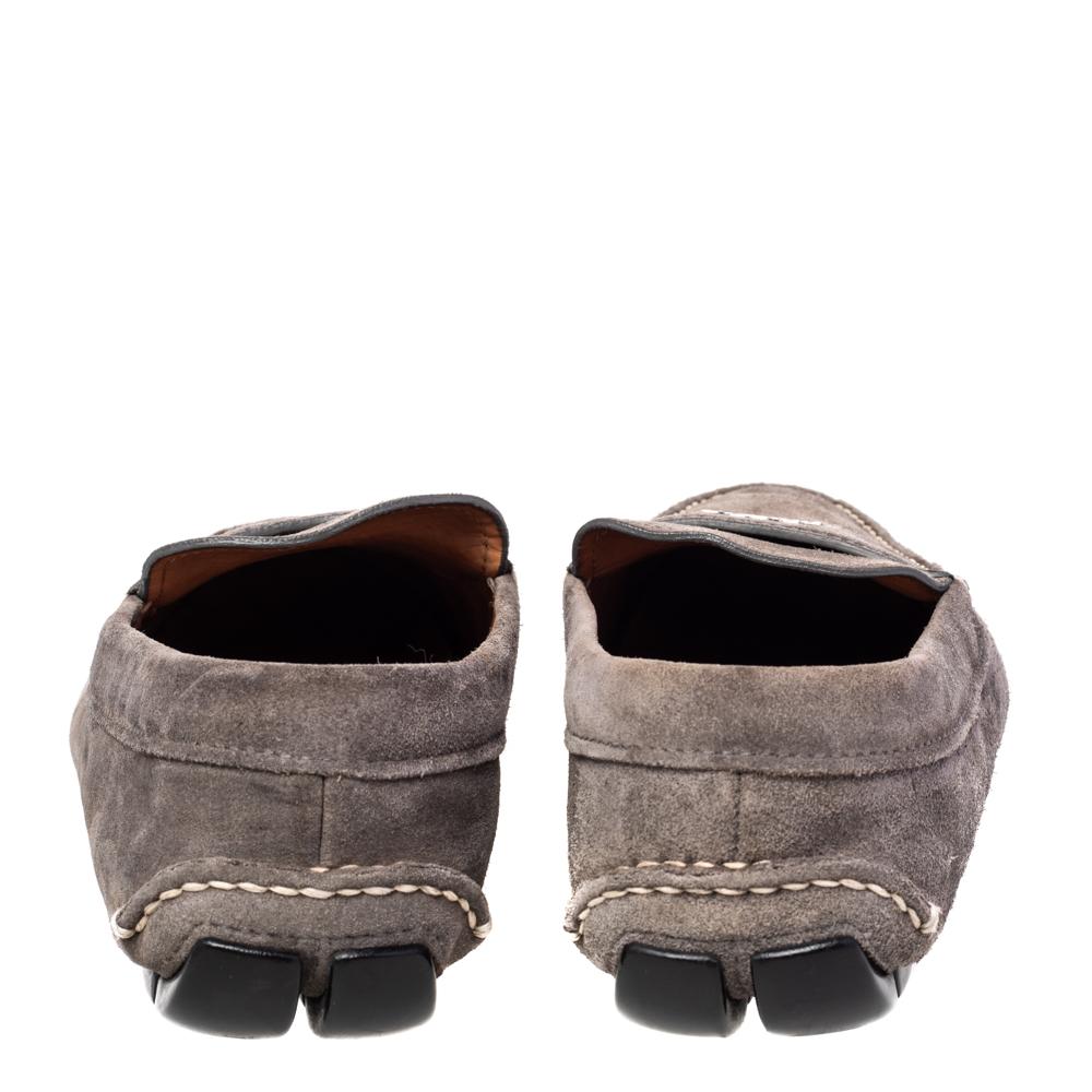 grey suede loafers