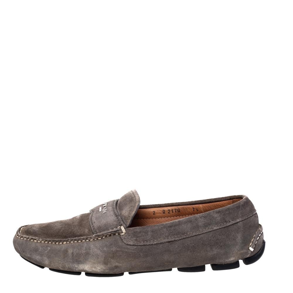 grey suede driving shoes