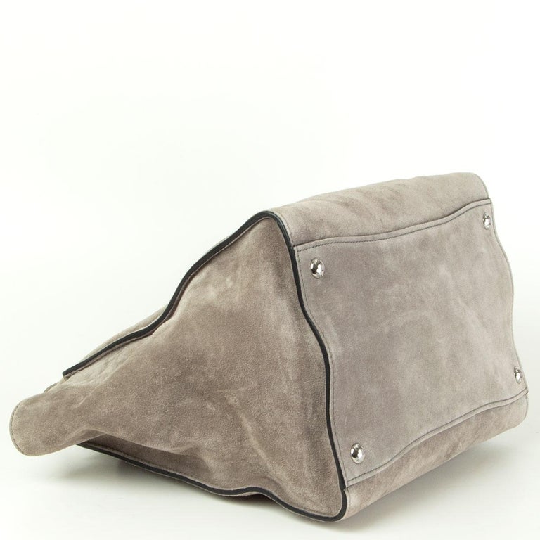 Prada Twin Pocket Suede Leather Bag Handbag Purse Tote