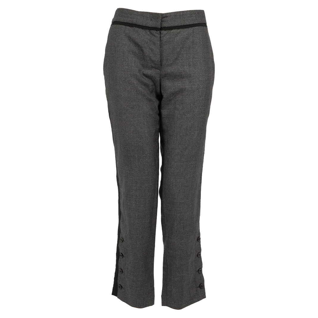 Pantalon à boutons Prada gris, taille S