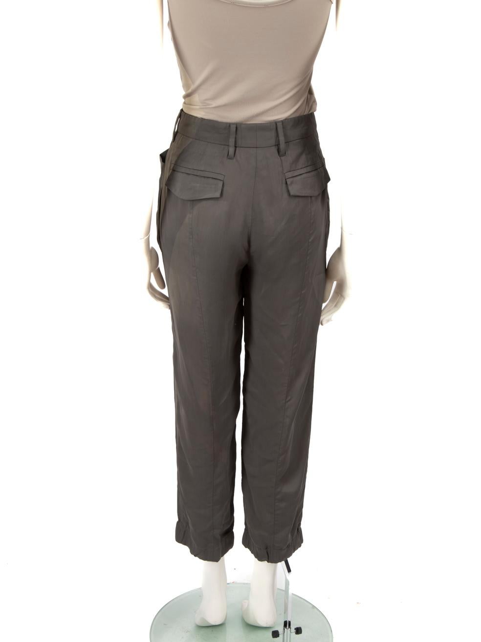 Black Prada Grey Tapered High Rise Trousers Size S For Sale