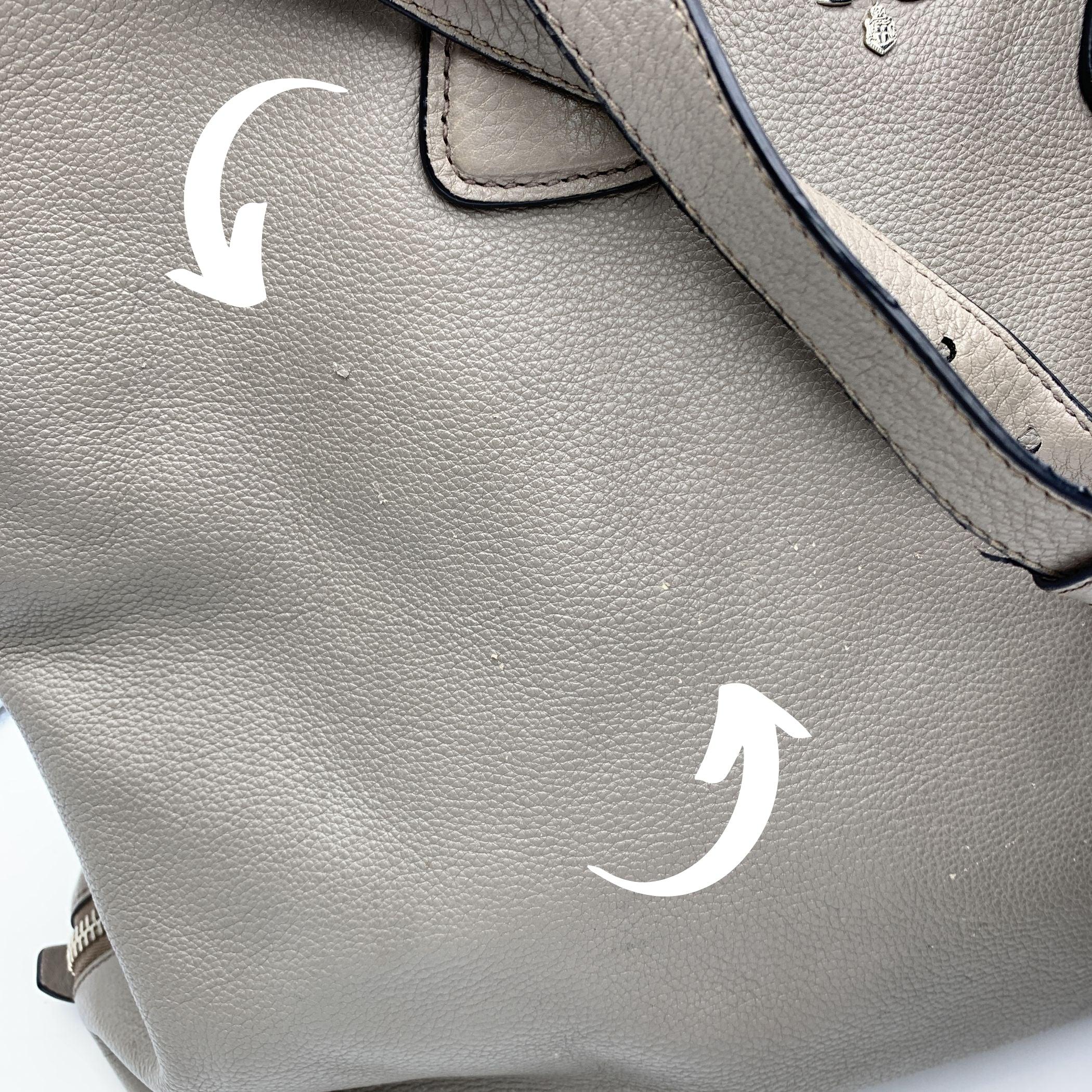 Women's Prada Grey Taupe Leather Tote Satchel Bag with Strap BN2419 For Sale