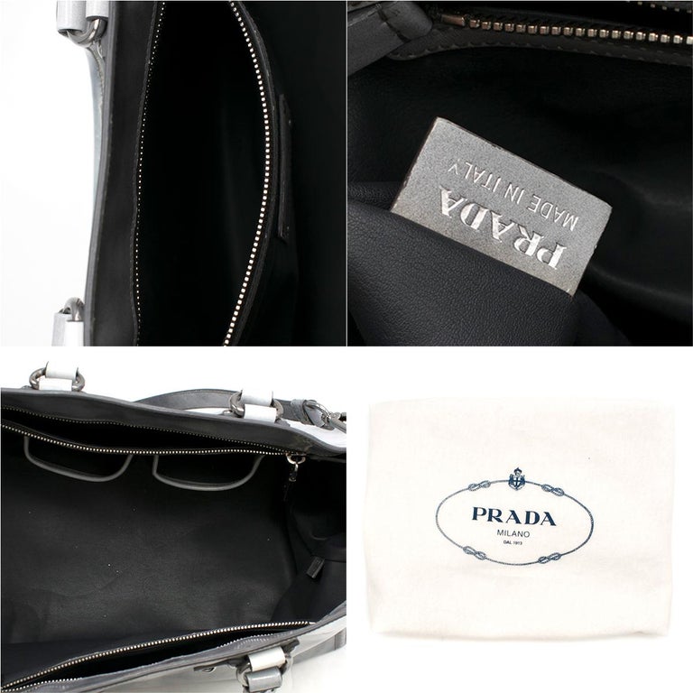 Prada grey tie dye patent leather tote bag at 1stDibs