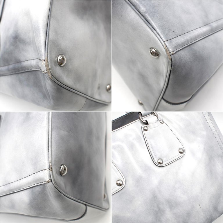 Patent leather handbag Prada Grey in Patent leather - 36093373