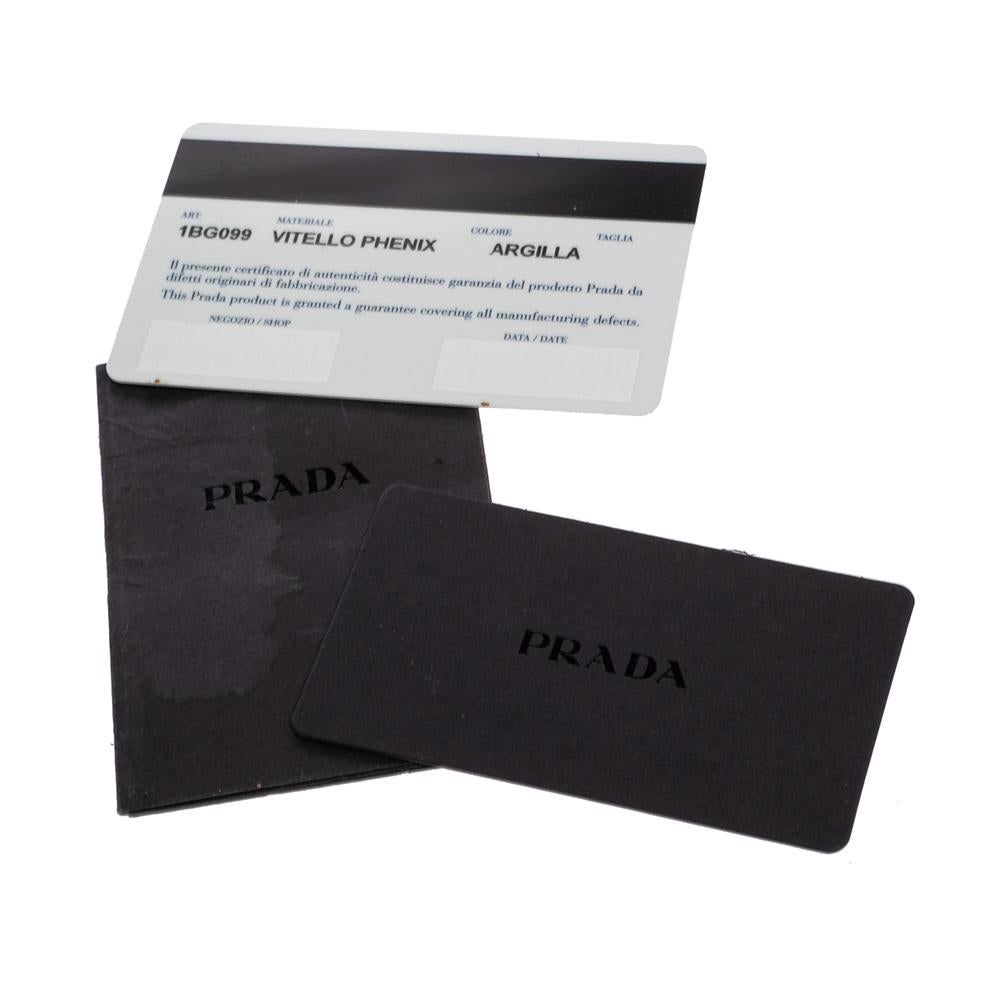 Prada Grey Vitello Phenix Leather Medium Tote 4