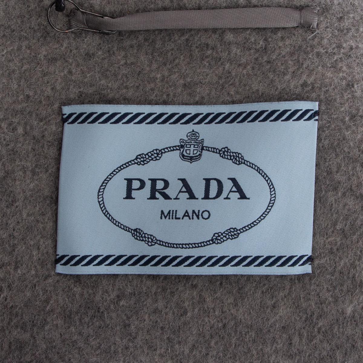 PRADA grau Wolle Angora Kaschmir COLLARLESS COCOON Mantel Jacke 40 S 1