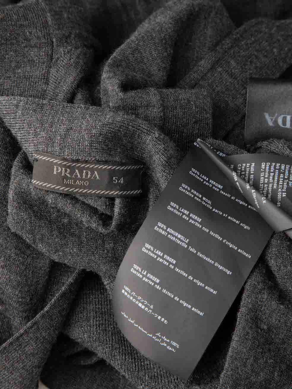 Prada Grey Wool Buttoned Cardigan Size XXXL For Sale 2