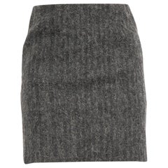 Prada Grey Wool Fitted Mini Skirt Size XS