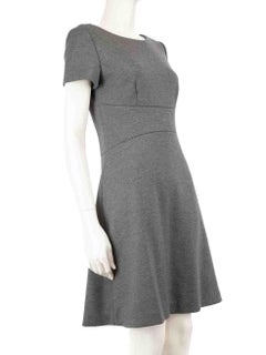 Prada Grey Wool Knit Knee Length Dress Size L