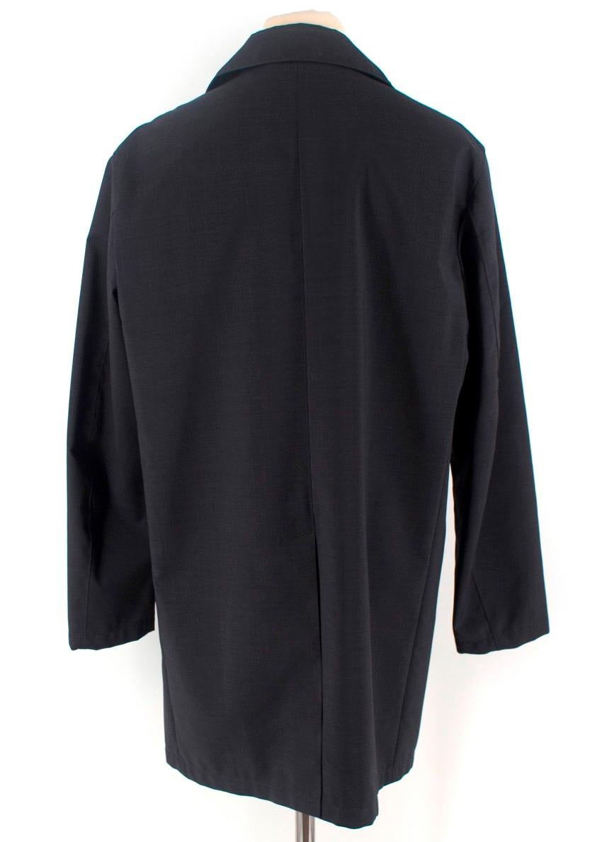 Black Prada Grey Wool Overcoat XL