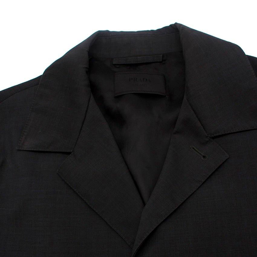 Prada Grey Wool Overcoat XL In Good Condition In London, GB
