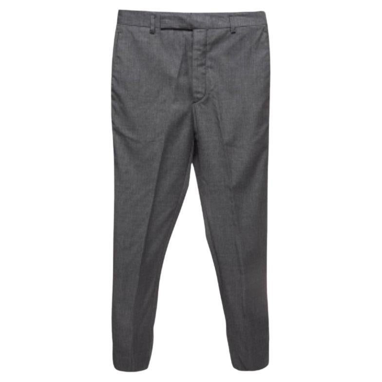 Prada Pantaloni regolari in lana grigia XS
