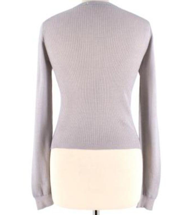 Prada Grey Wool & Silk Blend Cardigan In Good Condition For Sale In London, GB