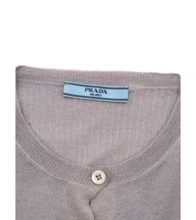 Women's Prada Grey Wool & Silk Blend Cardigan For Sale
