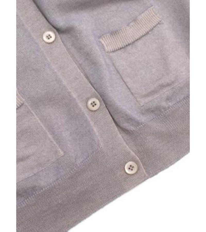 Prada Grey Wool & Silk Blend Cardigan For Sale 2