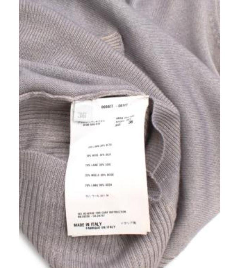 Prada Grey Wool & Silk Blend Cardigan For Sale 4