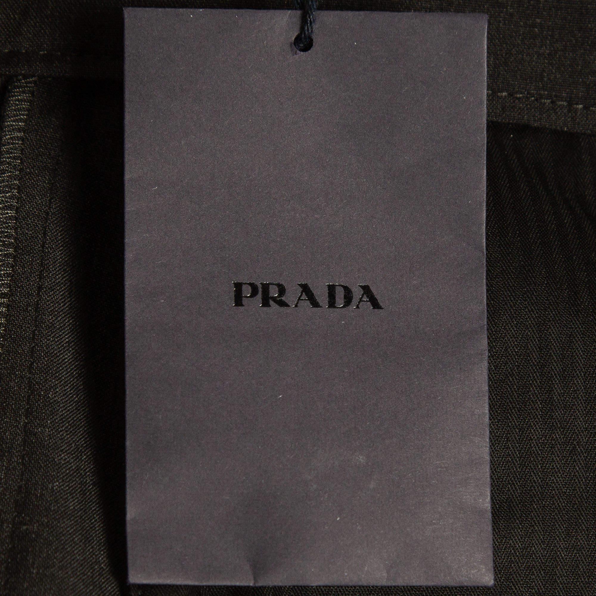 Prada Grey Wool Straight Fit Formal Trousers L For Sale 5