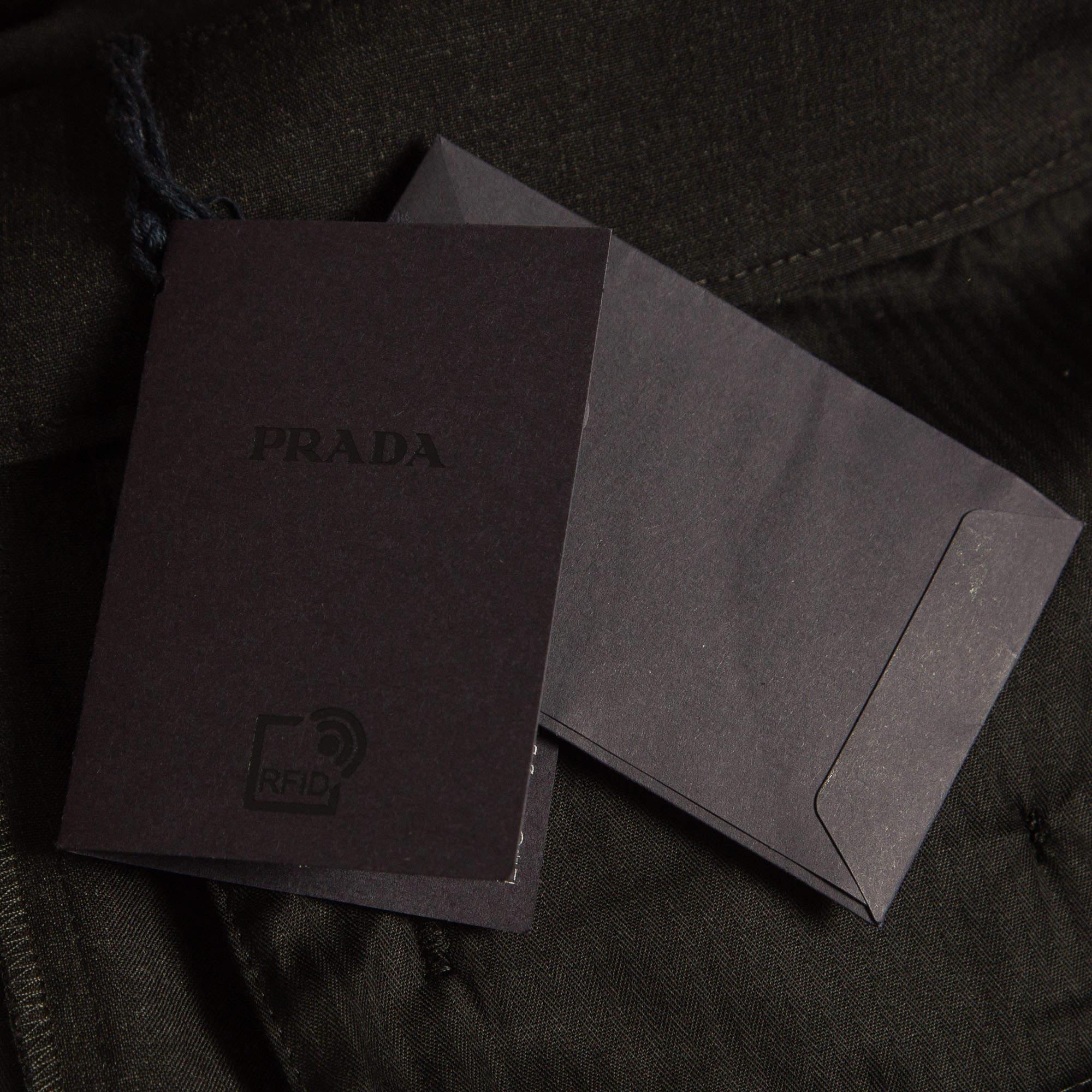 Prada Grey Wool Straight Fit Formal Trousers L For Sale 6