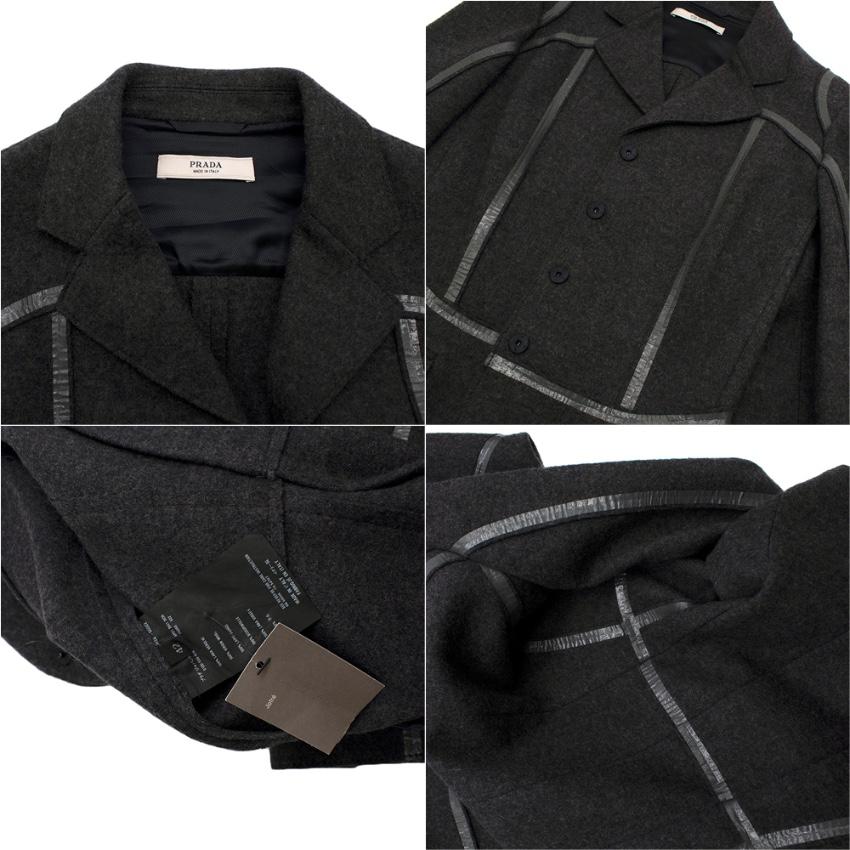 Black Prada Grey Wool Tailored Dress & Jacket - Size US 6 For Sale