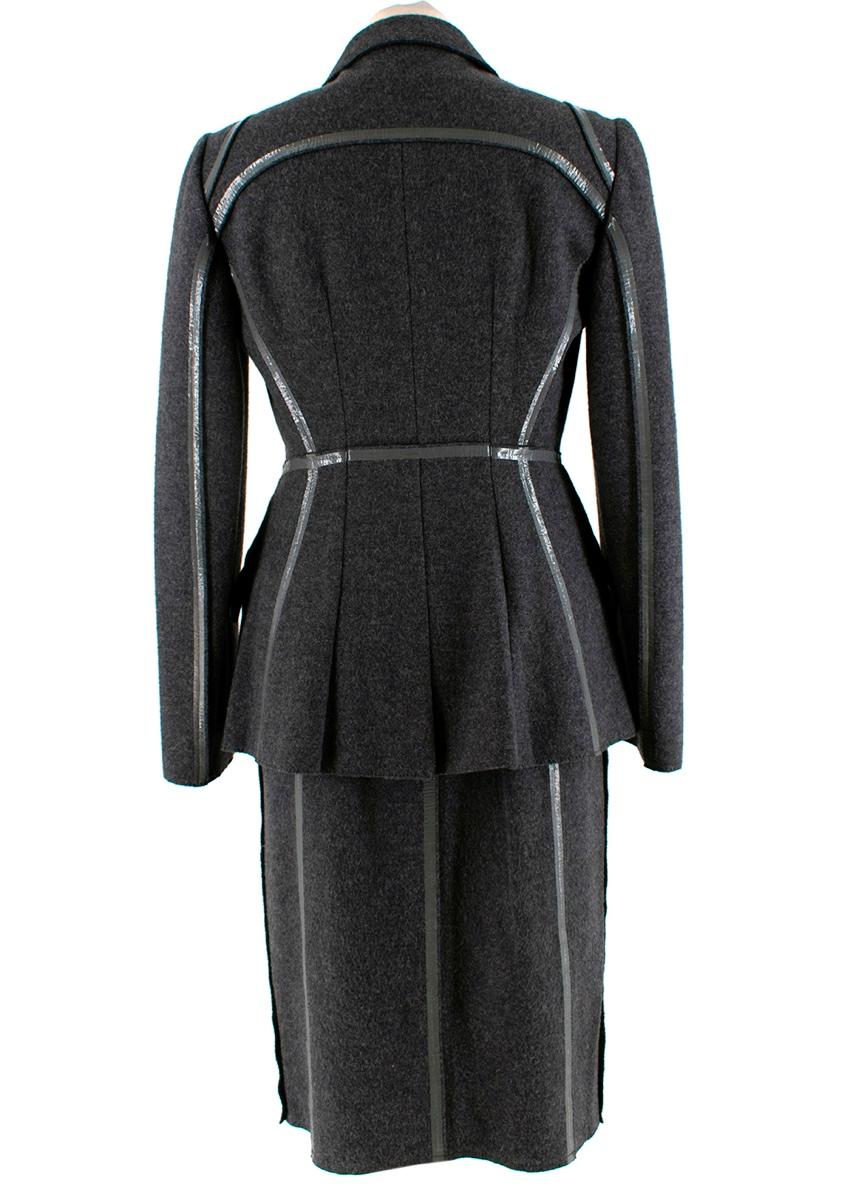 Prada Grey Wool Tailored Dress & Jacket - Size US 6 For Sale 2