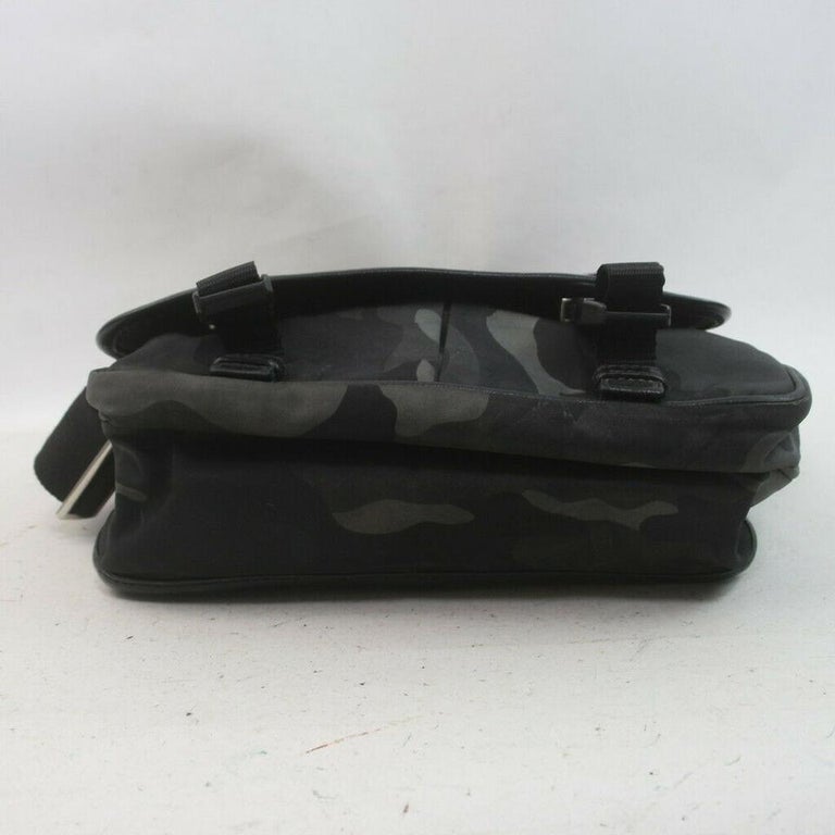 Prada Grey x Green Nylon Tessuto Camouflage Messenger Bag 863461 For