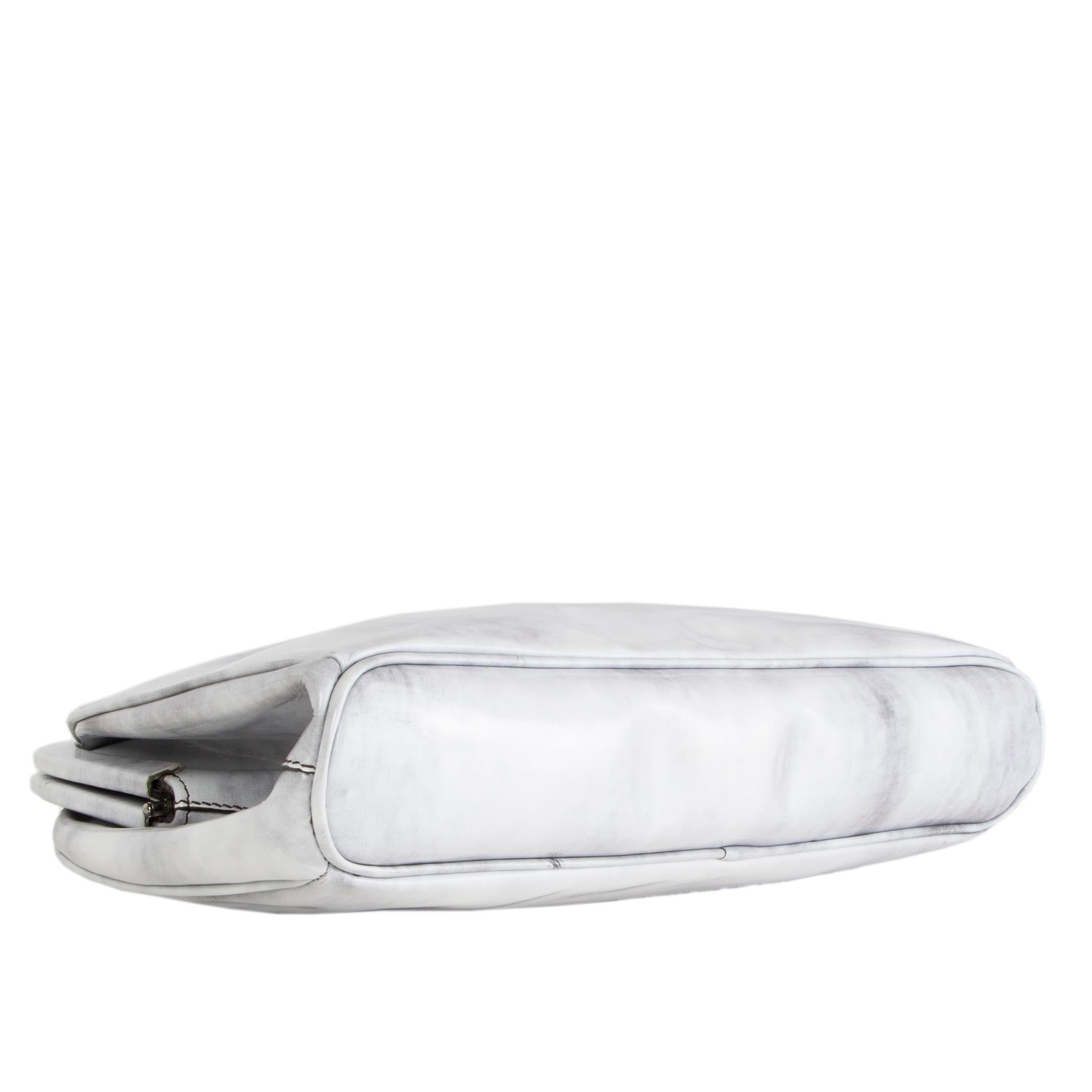 silver prada clutch