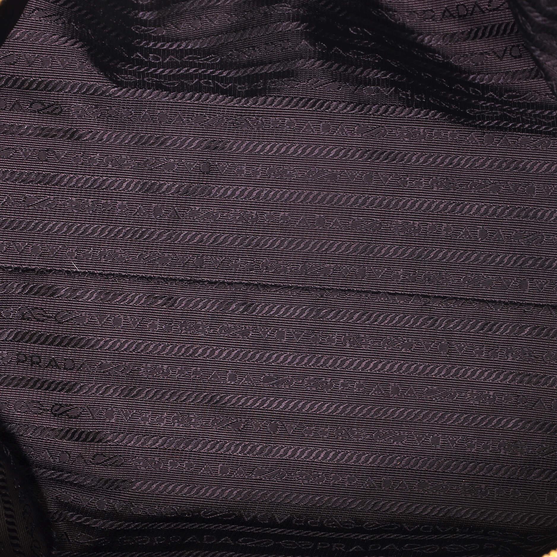 Black Prada Grommet Bauletto Bag Leather Medium