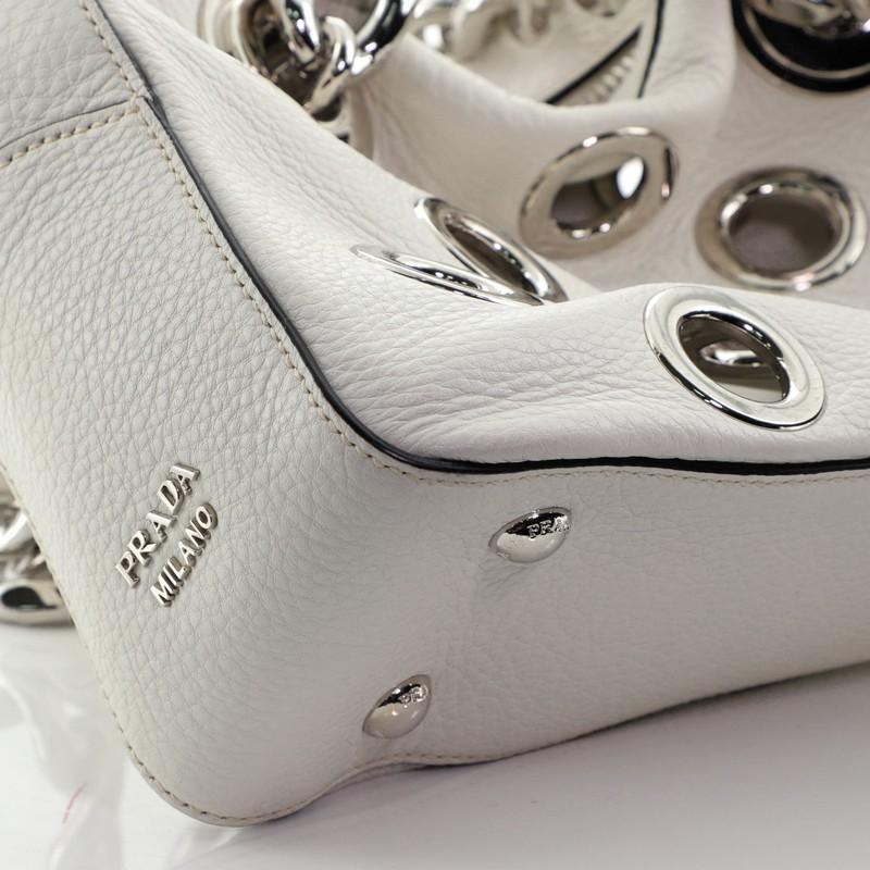Prada Grommet Chain Shoulder Bag Vitello Daino Medium 2