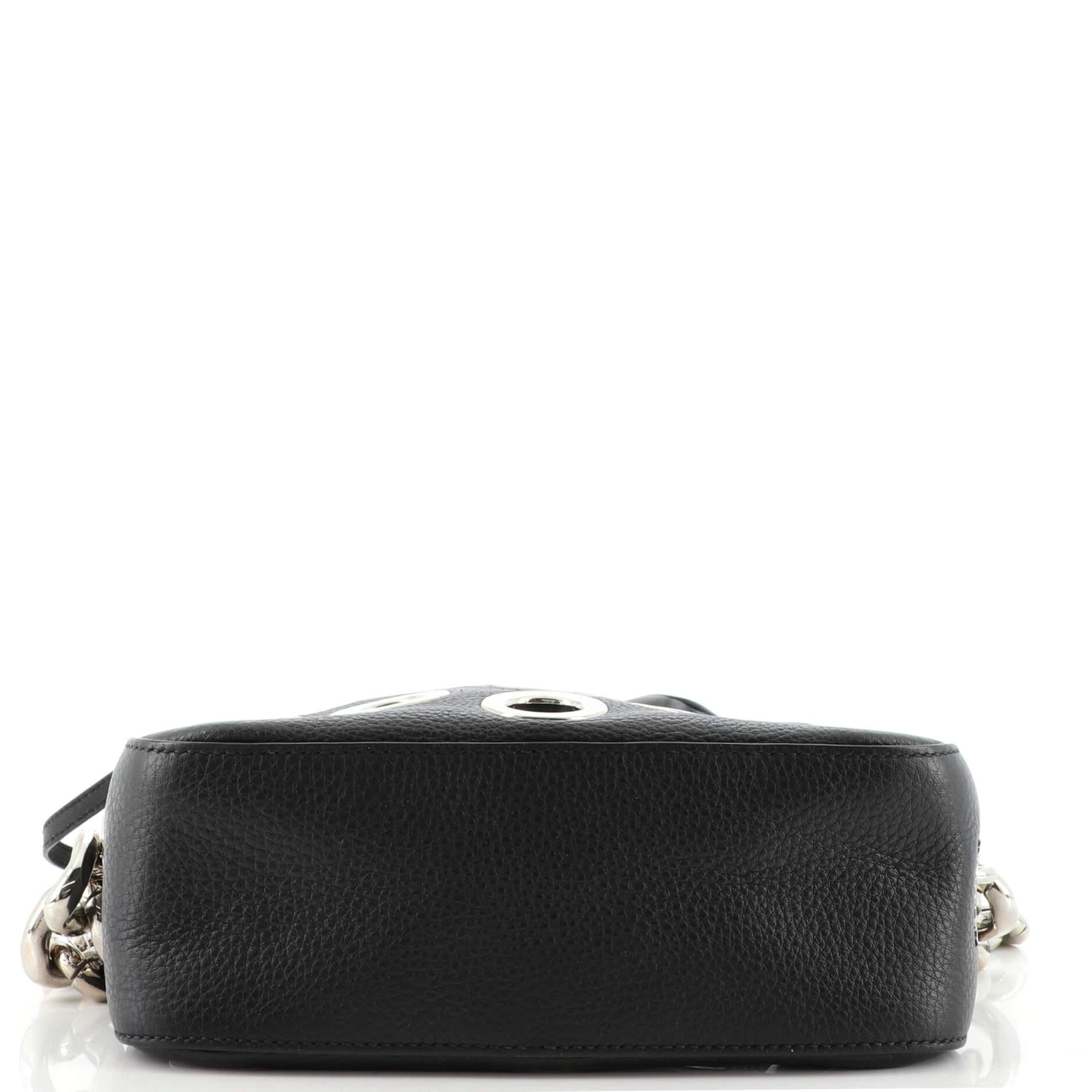 Prada Grommet Chain Shoulder Bag Vitello Daino Small In Good Condition In NY, NY