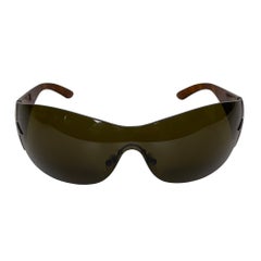 Prada Gun Metal Star Silver/Brown Unisex Shield Sunglasses (SPR 72G) at  1stDibs