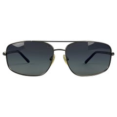 PRADA Gunmetal Tinted Blue Trim Sunglasses