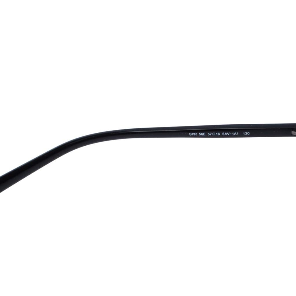 Gray Prada Gunmetal Tone/ Grey SPR 56E Rectangular Sunglasses