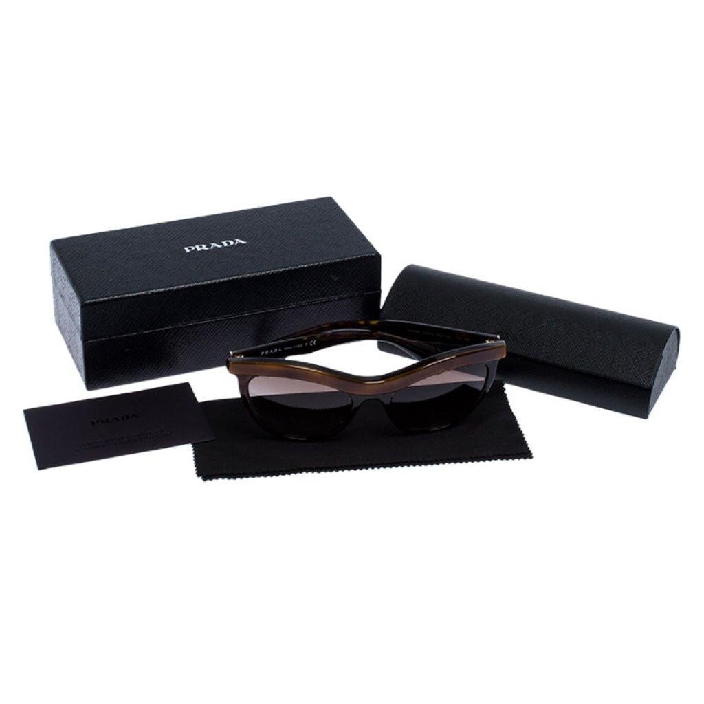 Prada Havana Black/ Grey Gradient SPR06P Cat Eye Sunglasses 3