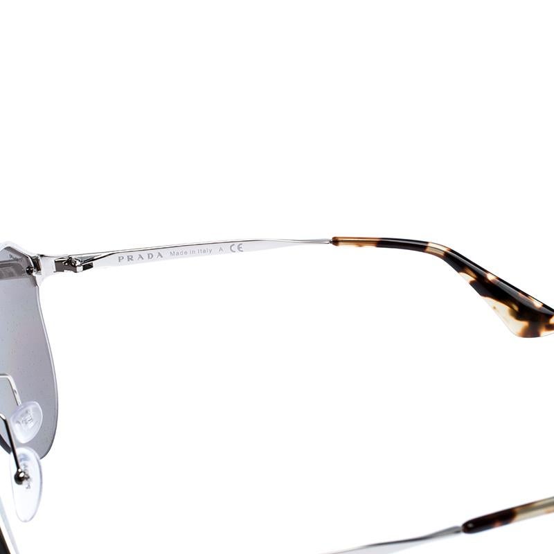 Prada Havana/ Silver Mirrored SPR 64T Cinema Evolution Geometric Sunglasses 1