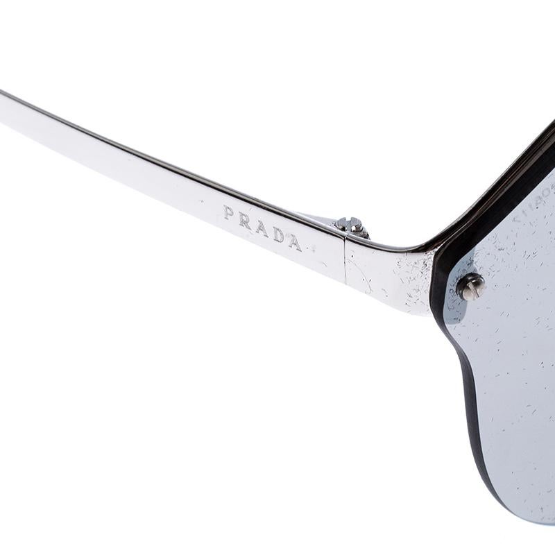 Prada Havana/ Silver Mirrored SPR 64T Cinema Evolution Geometric Sunglasses 2