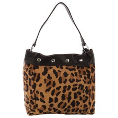 Prada Hobo Cavallino Calf Hair with Studded Leather Medium