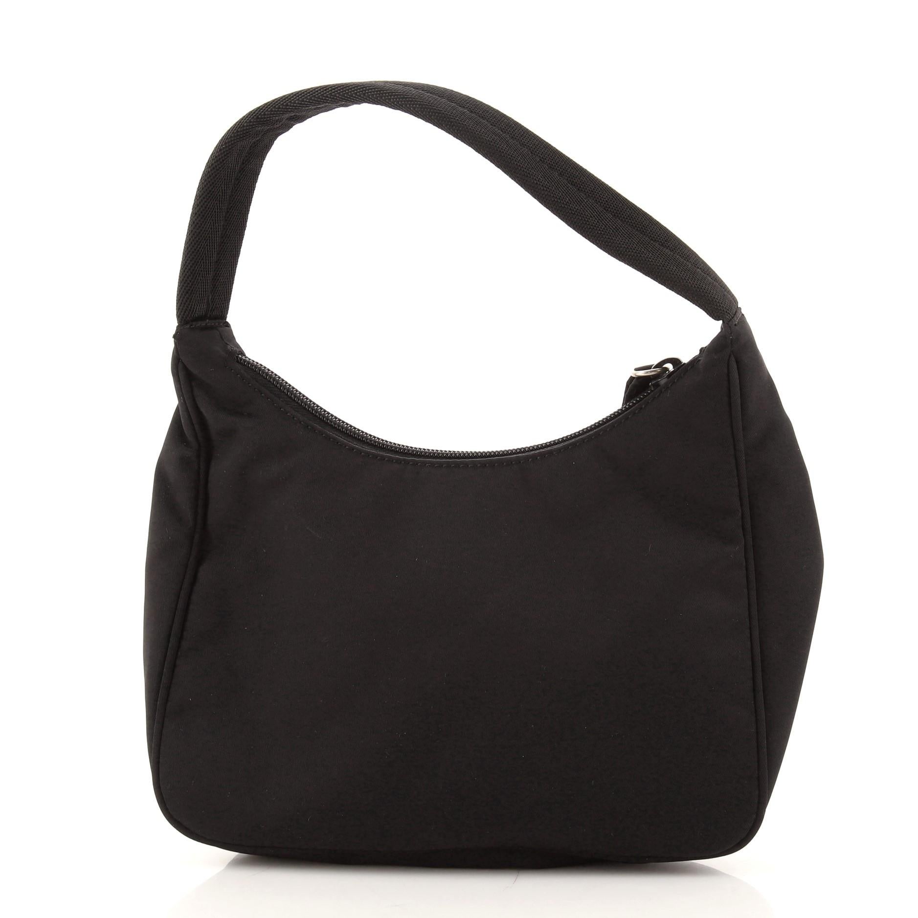 Prada Hobo Tessuto Mini (Schwarz)